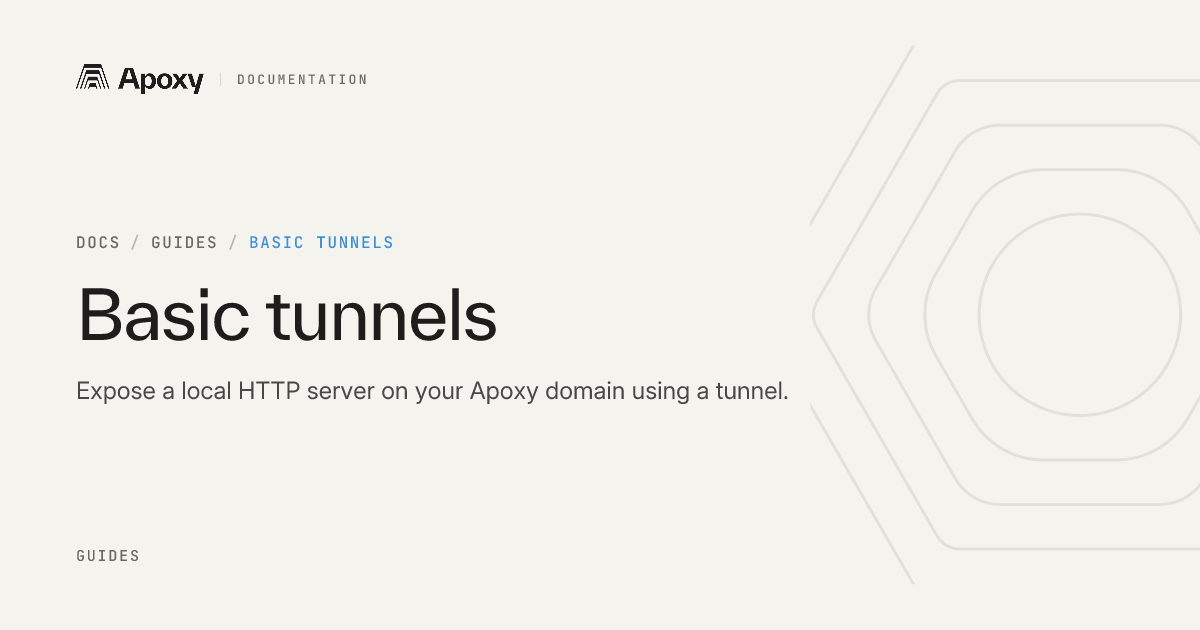 Basic tunnels — Apoxy Docs
